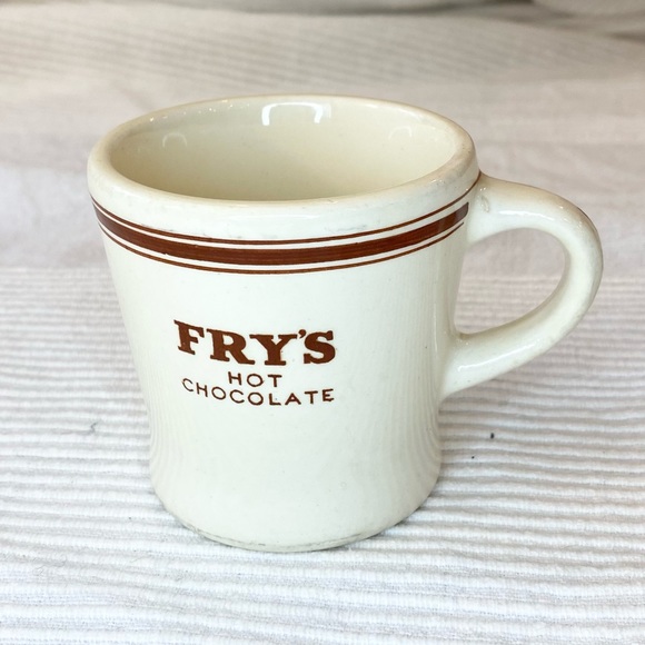 FRY'S HOT CHOCOLATE Mug by Duraline Grindley Hotelware CO England Honey Glaze - Picture 2 of 12